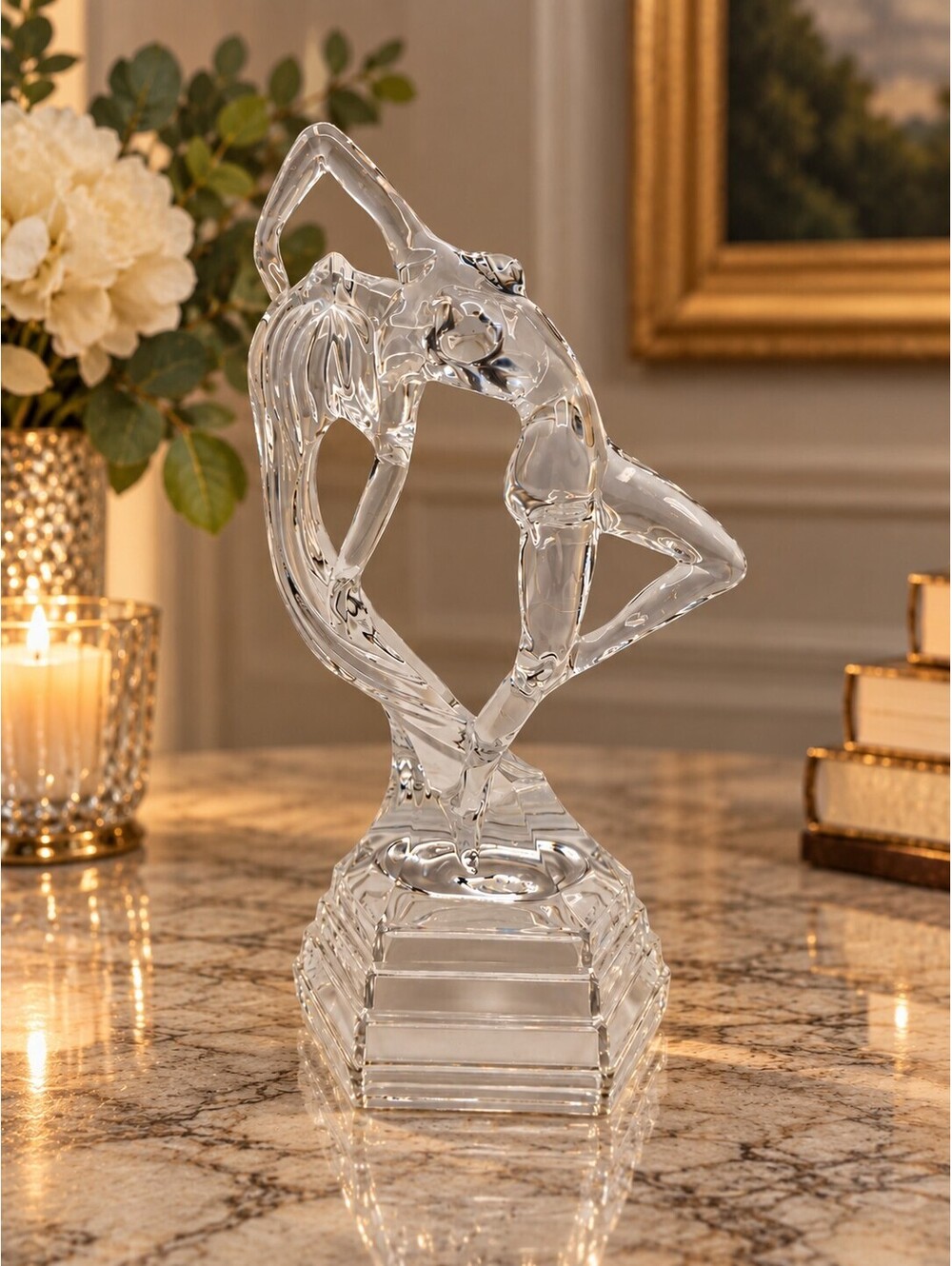 Vintage RCR Royal Crystal Rock Ofelia Nude Dancer Lead Crystal Italy